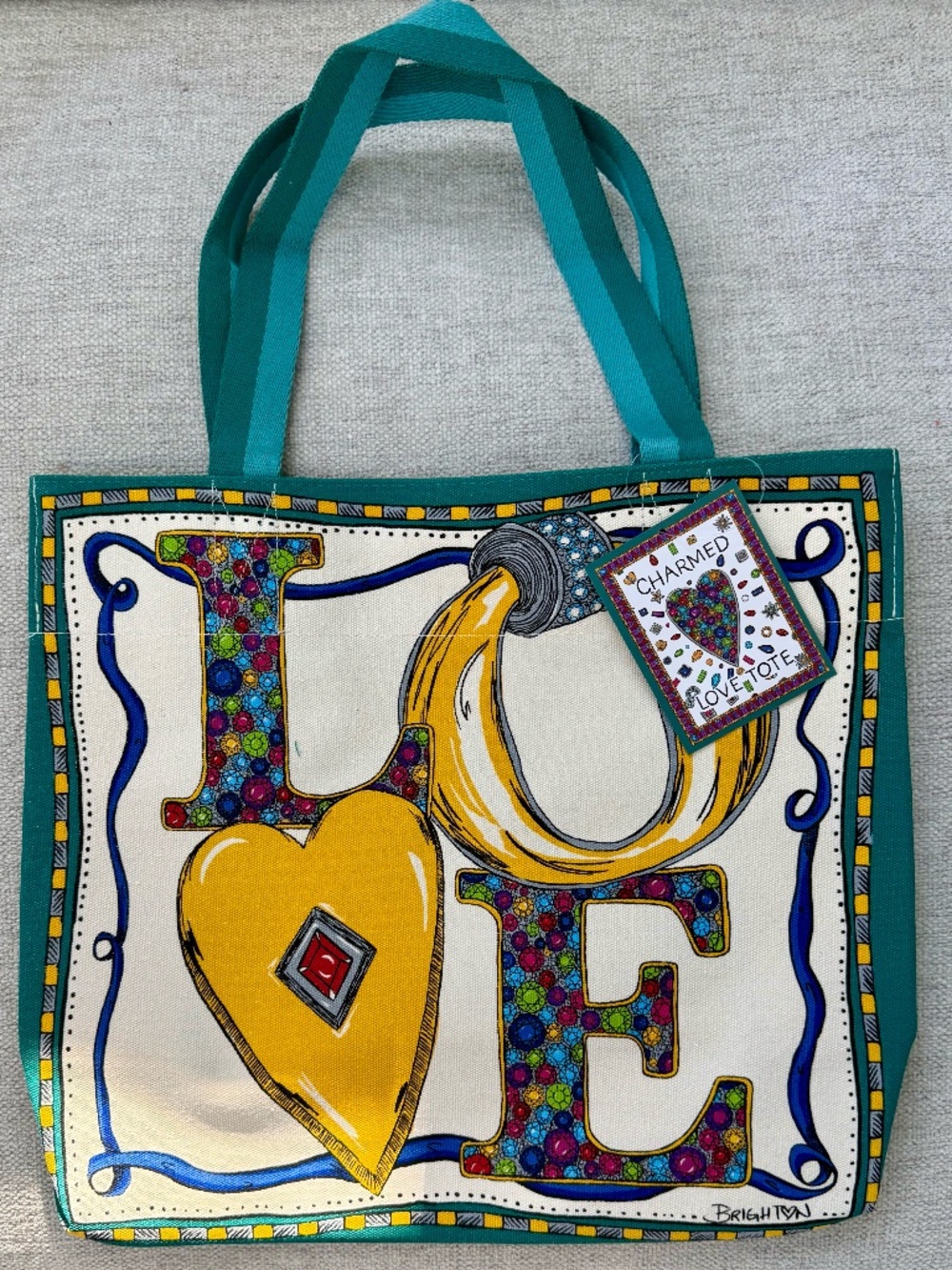 Brighton Charmed Love Canvas Tote Bag NWT!